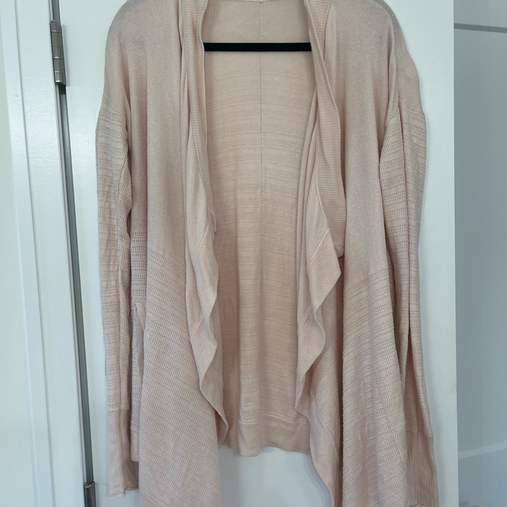 lululemon athletica Pale Blush Open-Front Draped Cardigan
